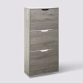 Meuble range-chaussures 3 tiroirs, effet chêne gris Drawy