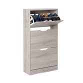 Meuble range-chaussures 3 tiroirs, effet chêne gris Drawy