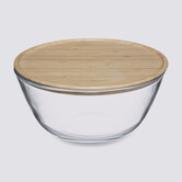 Saladier d23 cm, couvercle bambou Cuteat