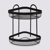 Étagère d'angle 2 niveaux, noir Mayaj