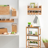 Desserte étroite 3 niveaux, noir Black bambou