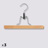 Lot de 3 cintres à pinces bois Hang'clip