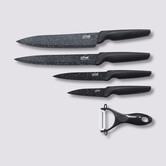 4 couteaux acier, 1 éplucheur Caractère
