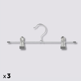 Lot de 3 cintres à pinces en métal Hang'clip
