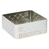 Boîte biscuits métal, blanc Scandi nature
