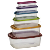 6 boîtes de conservation plastique Colors