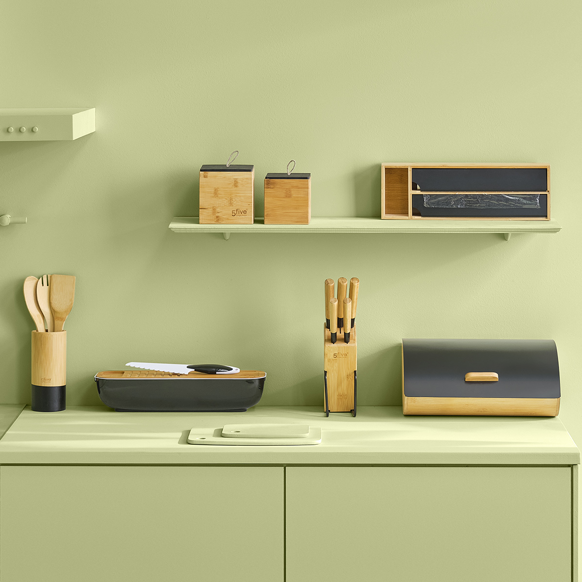 Boîte à pain 32cm, noir Black bambou