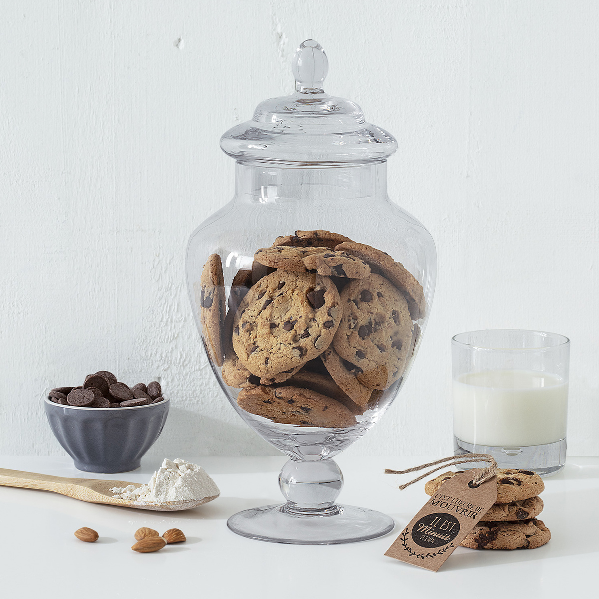 Bonbonnière verre sur pied 2,1l