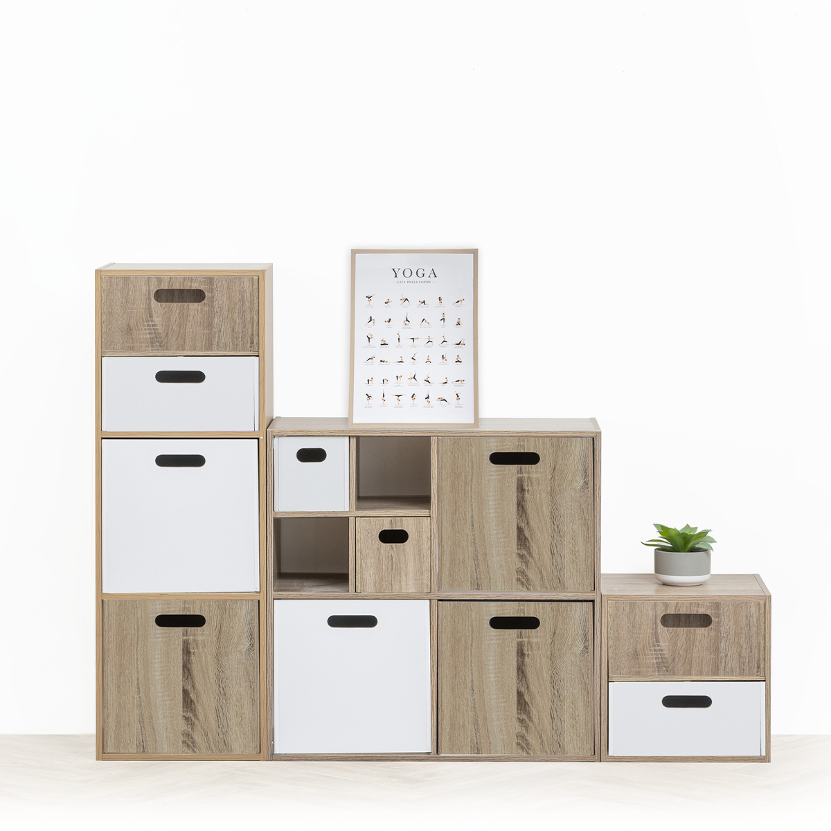 Panier 31x15 cm, bois blanc Mix'n modul