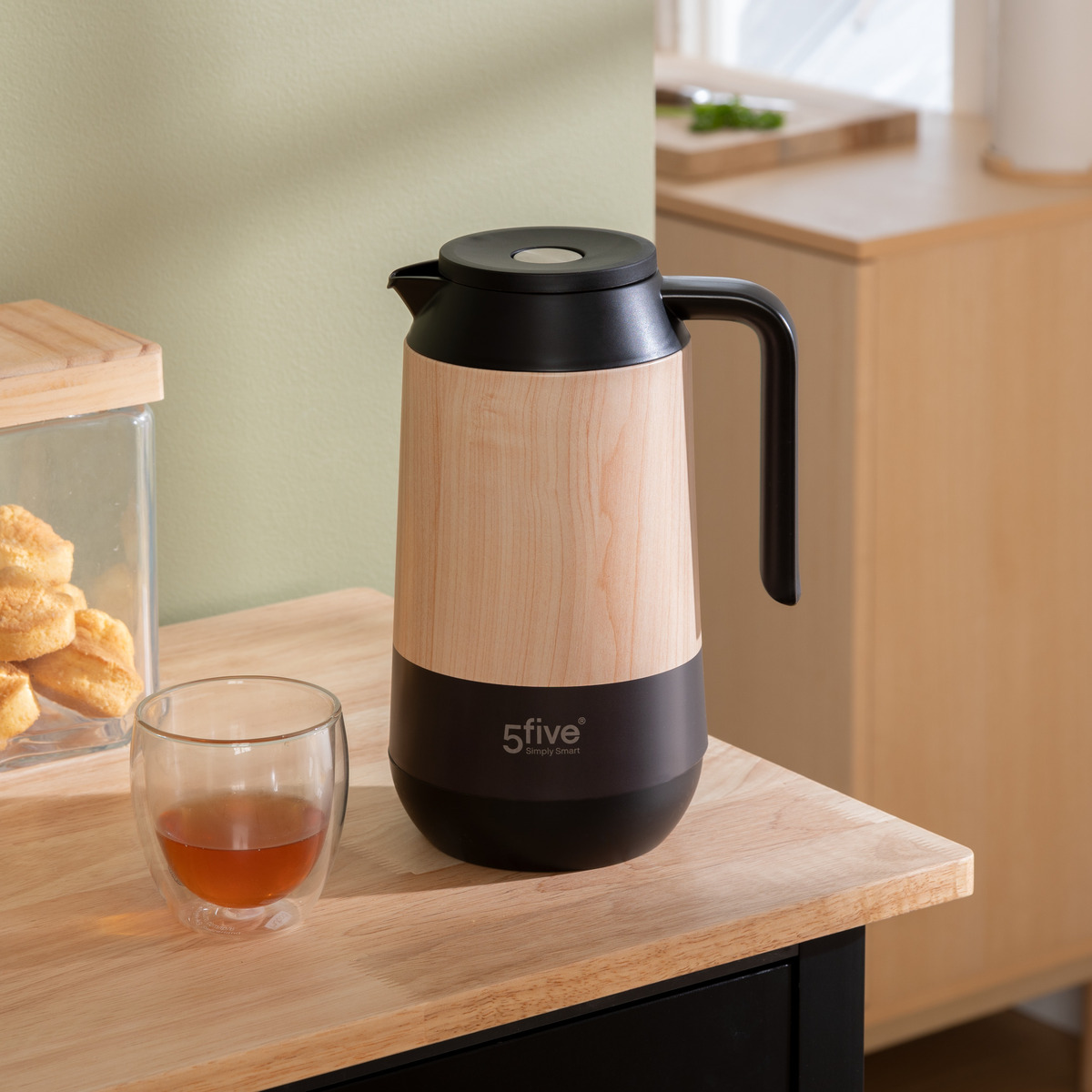 Pichet isotherme 1l, effet bois naturel 