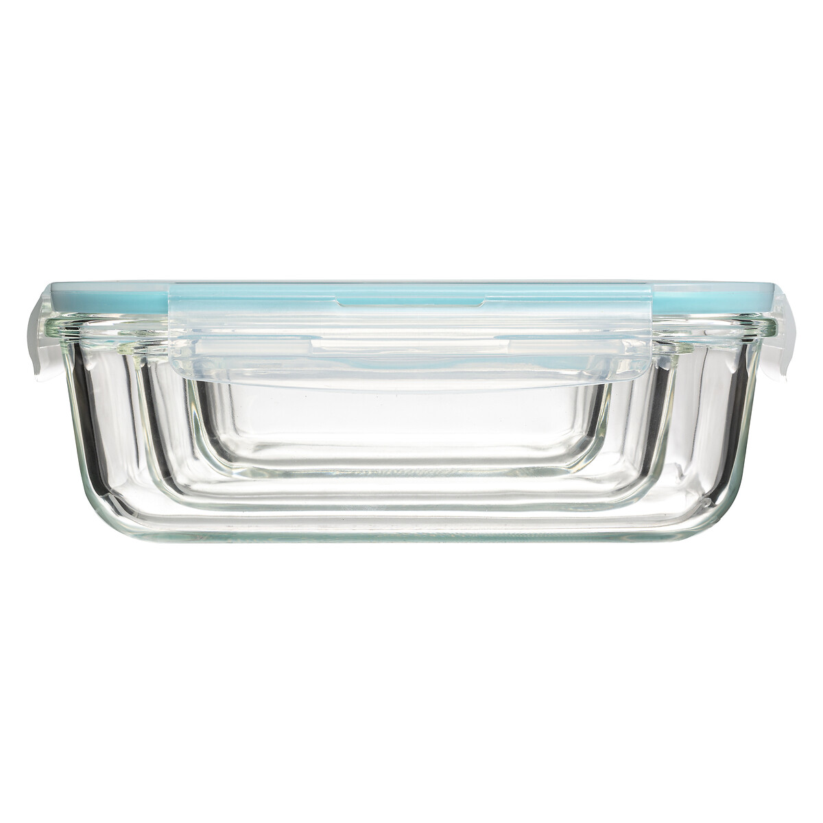 3 petites boîtes rect de conservation verre Clipeat