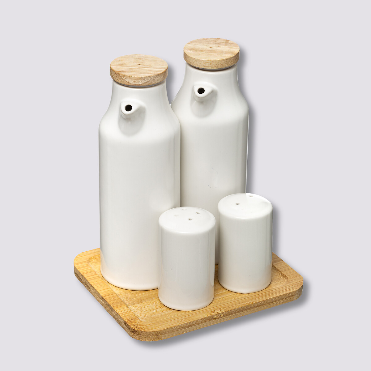 Set huile/vinaigre/poivre céramique, blanc Seramik