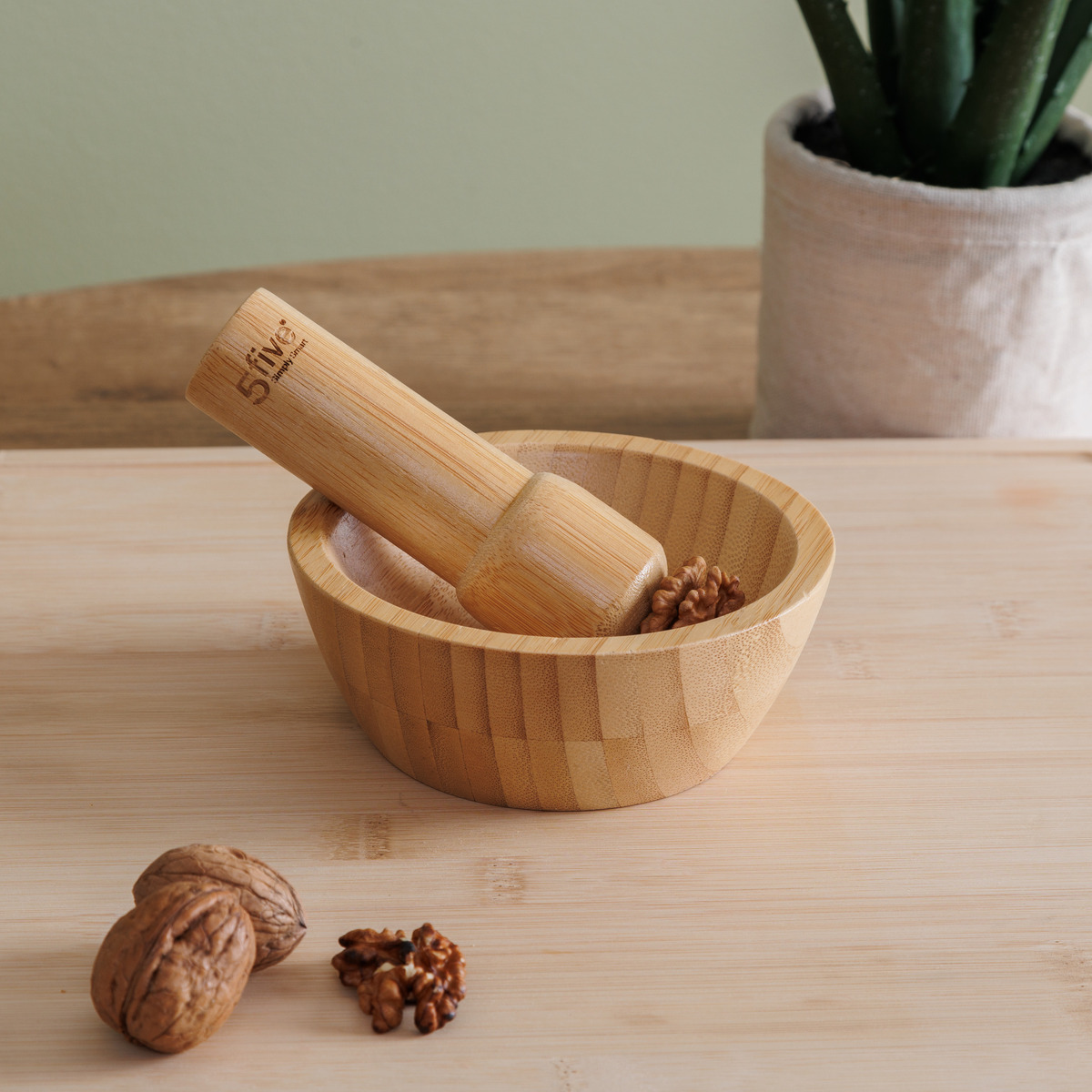 Mortier et pilon Bambou