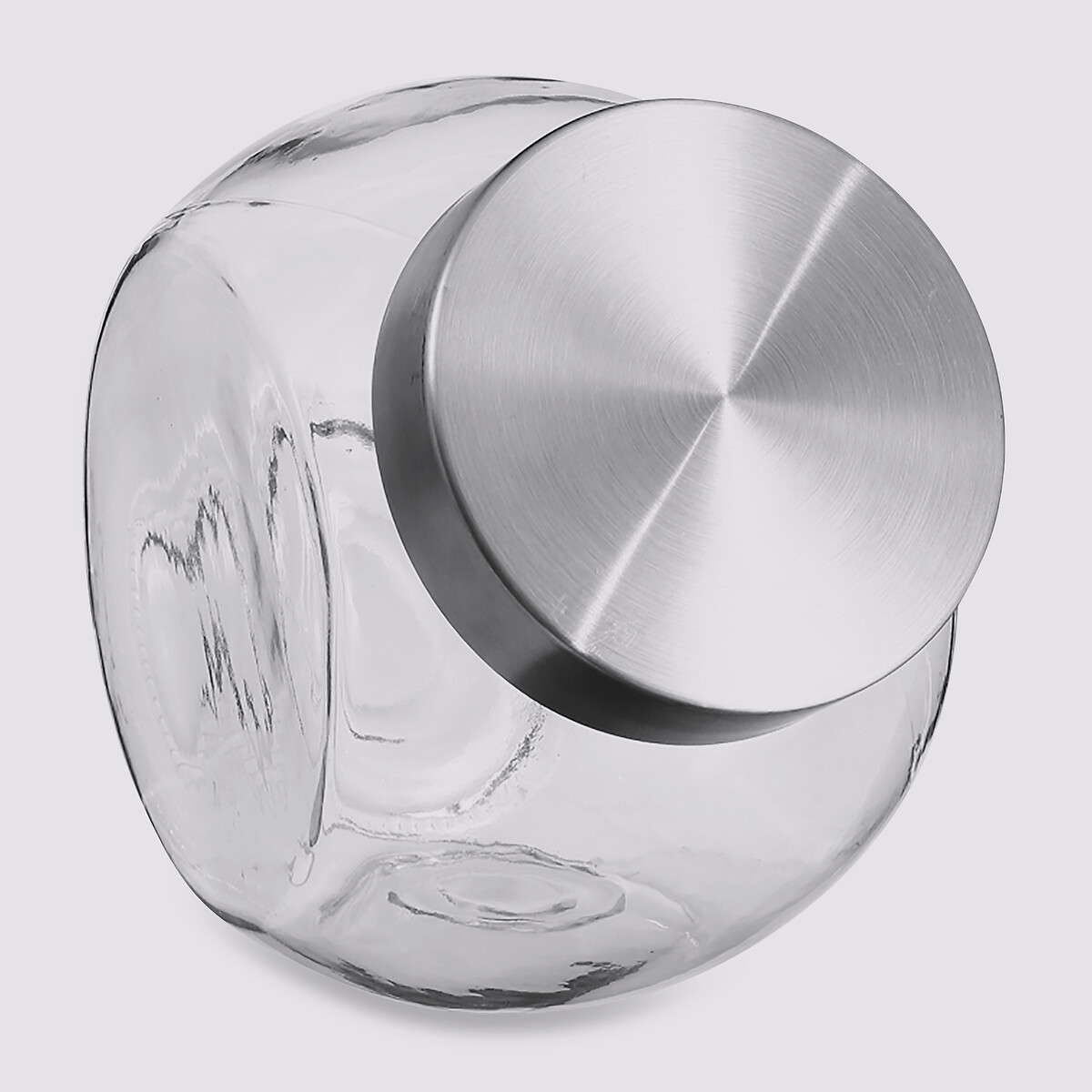 Bocal verre à bonbons couvercle inox 2,1l