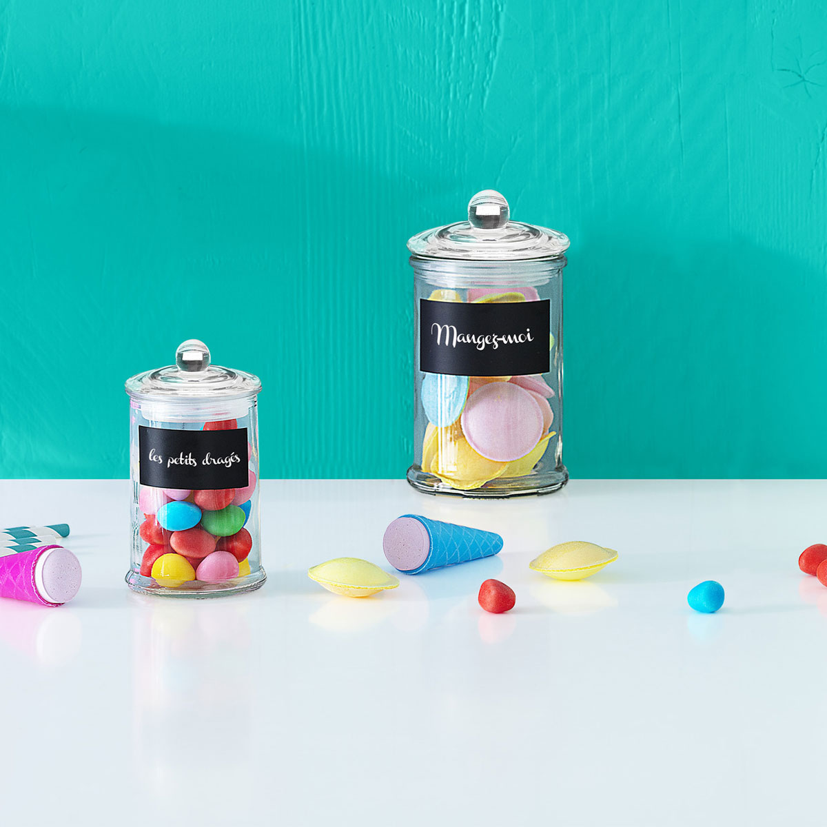 Bonbonnière en verre avec ardoise 1,6l 