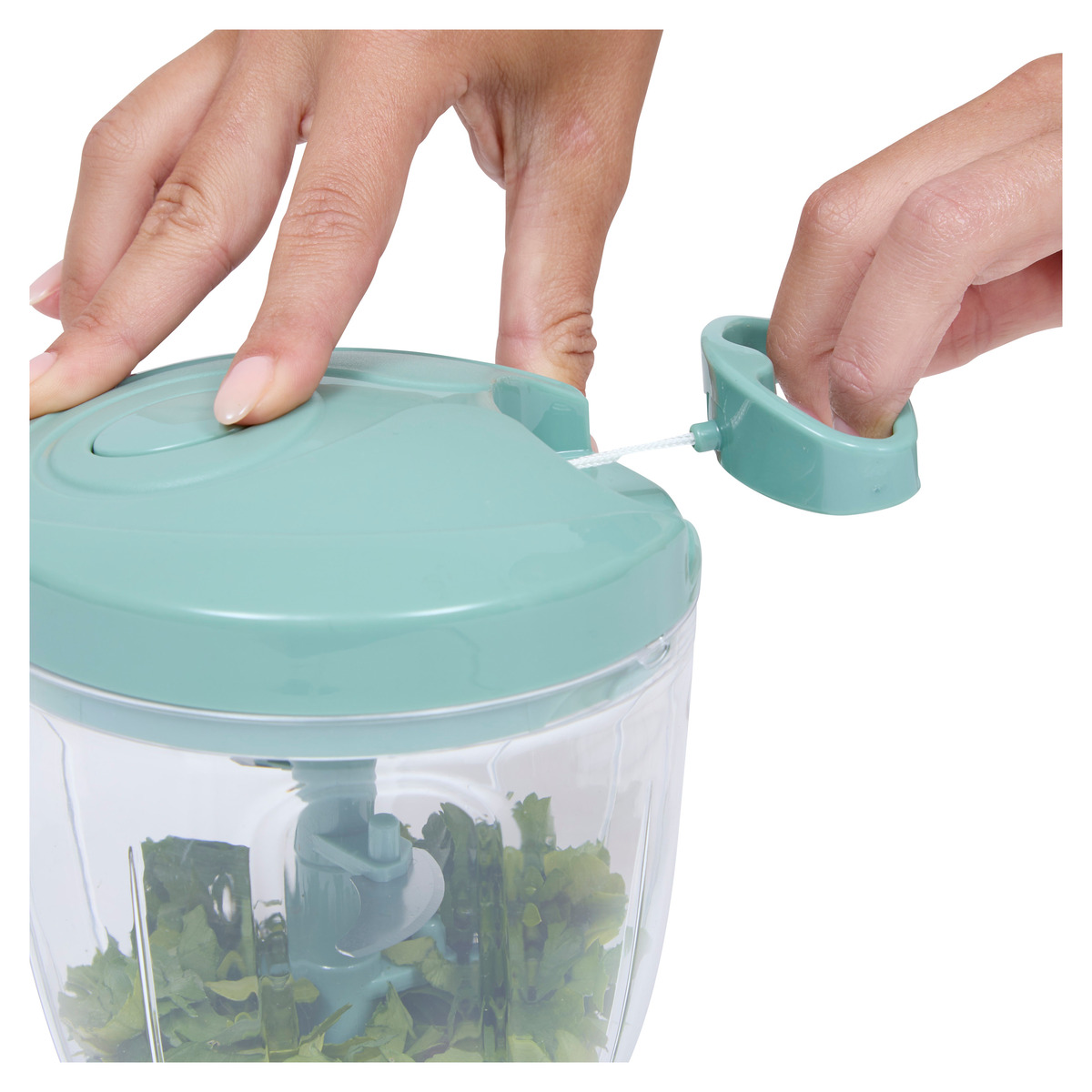 Hachoir et batteur manuel à fil 900ml, blanc