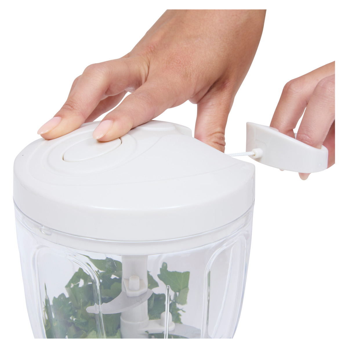 Hachoir et batteur manuel à fil 900ml, blanc