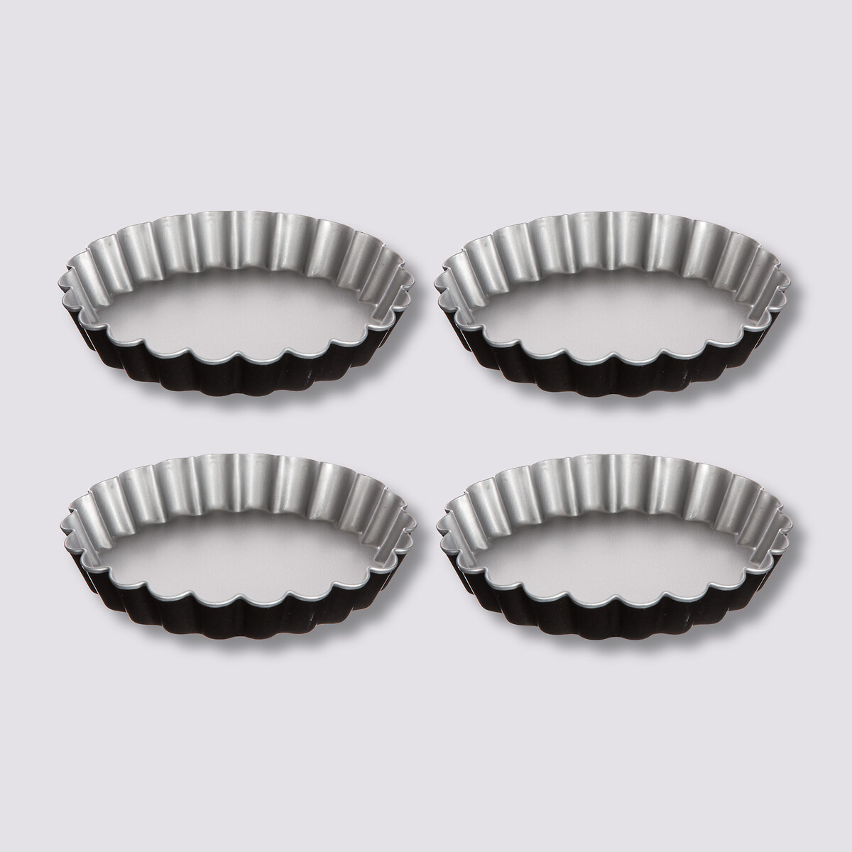 4 moules à tartelettes métal 12cm Signature