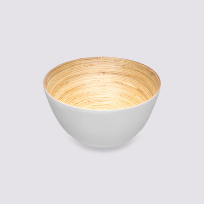 Saladier d17 cm, blanc Bambou