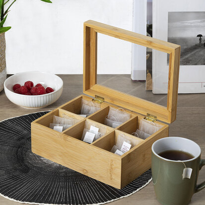 Boîte à thé 6 compartiments Bambou