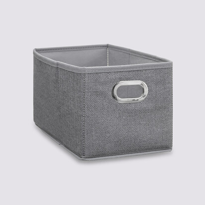 Panier tissu 15x31 cm, gris clair chiné Mix'n modul