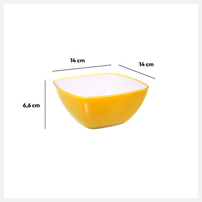 Saladier d14 cm, jaune moutarde Square