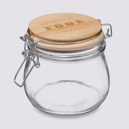 Bocal verre couvercle pin, 0,5l Wording