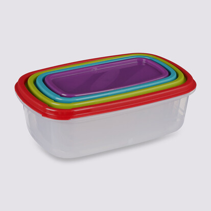4 boîtes de conservation plastique Colors