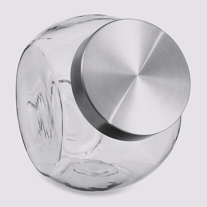 Bocal verre à bonbons couvercle inox 2,1l 