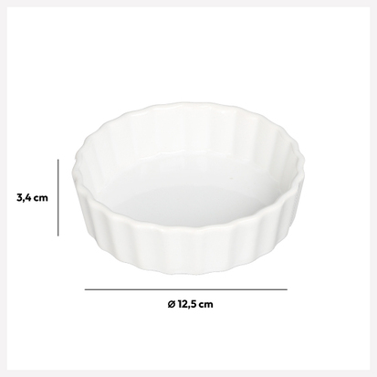 Moule à tartelette céramique 12,5cm, blanc 