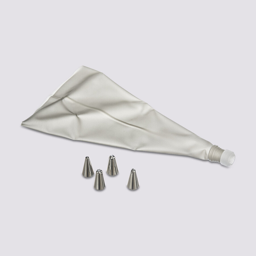 Poche à douilles avec 4 douilles, inox 