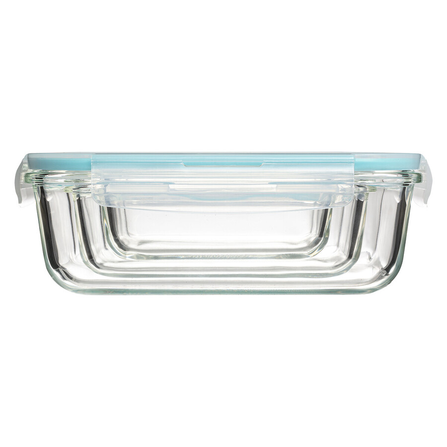 3 petites boîtes rect de conservation verre Clipeat