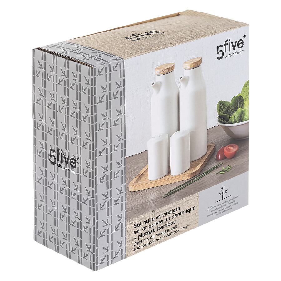 Set huile/vinaigre/poivre céramique, blanc Seramik