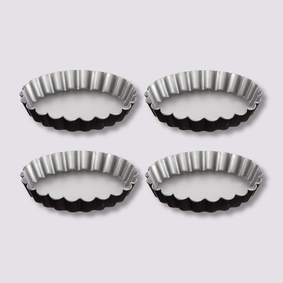 4 moules à tartelettes métal 12cm Signature