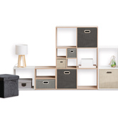 Panier tissu 15x31 cm, beige chiné Mix'n modul