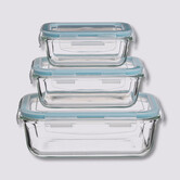 3 petites boîtes rect de conservation verre Clipeat