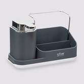 Organiseur évier avec distributeur 300ml, gris Néo