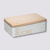 Boîte à sucre morceaux métal, blanc Scandi nature
