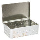 Boîte à sucre morceaux métal, blanc Scandi nature