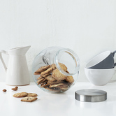 Bocal verre à bonbons couvercle inox 2,1l