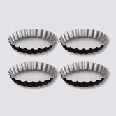 4 moules à tartelettes métal 12cm Signature