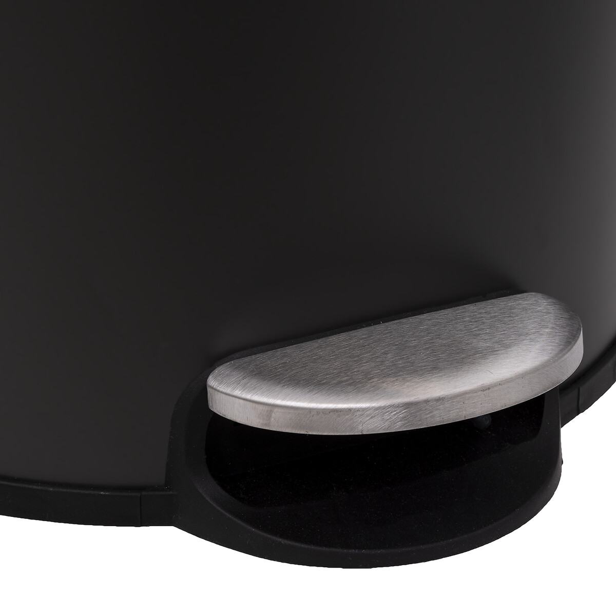 Poubelle ronde avec couvercle bambou 30l, noir Modern color