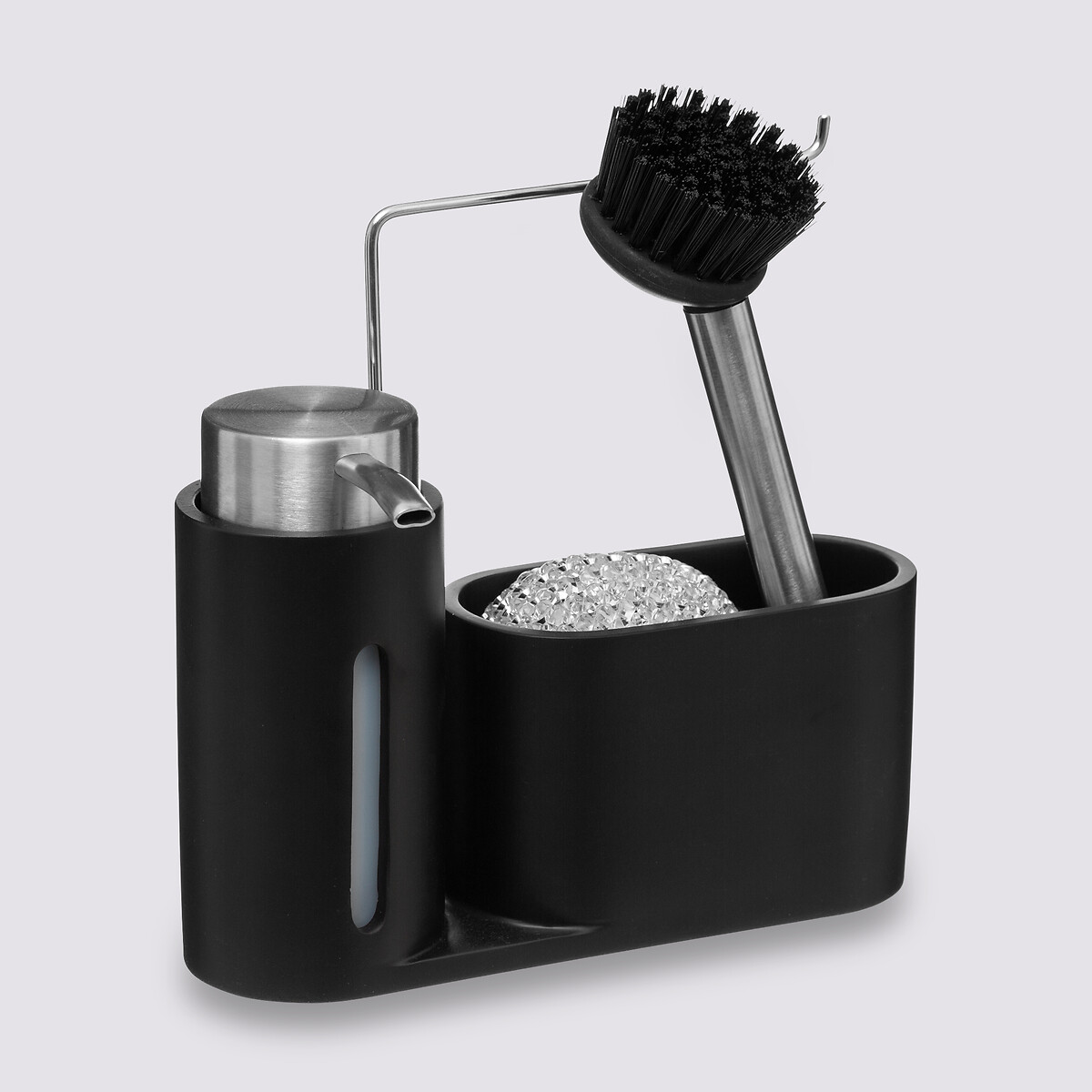 Organiseur évier avec distributeur 150ml, noir 