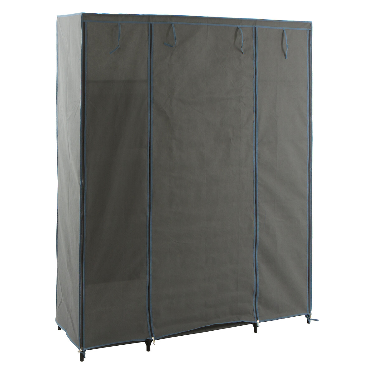 Armoire penderie 3 boîtes, tissu gris anthracite 