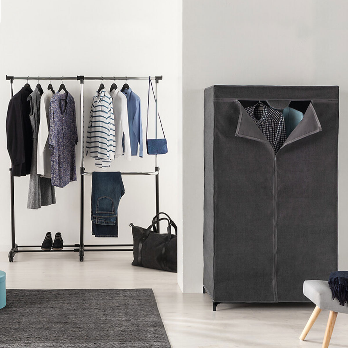 Meuble à chaussures x12, gris anthracite 