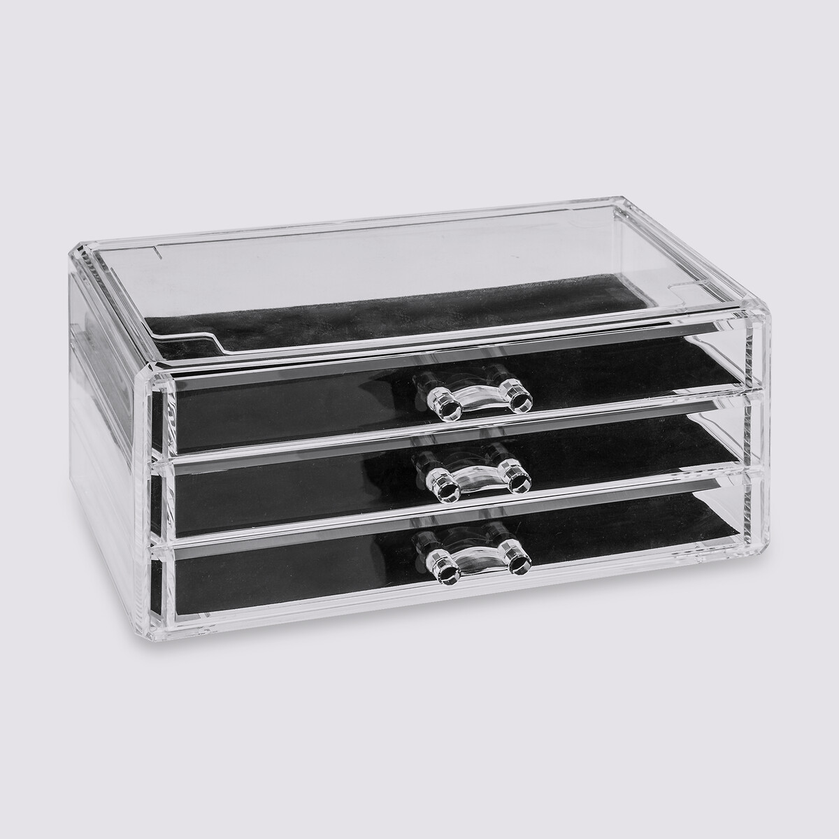 Boîte à bijoux 3 tiroirs, transparent Selena