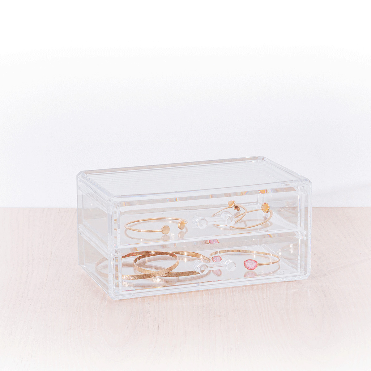 Boîte à bijoux 2 tiroirs, transparent Selena