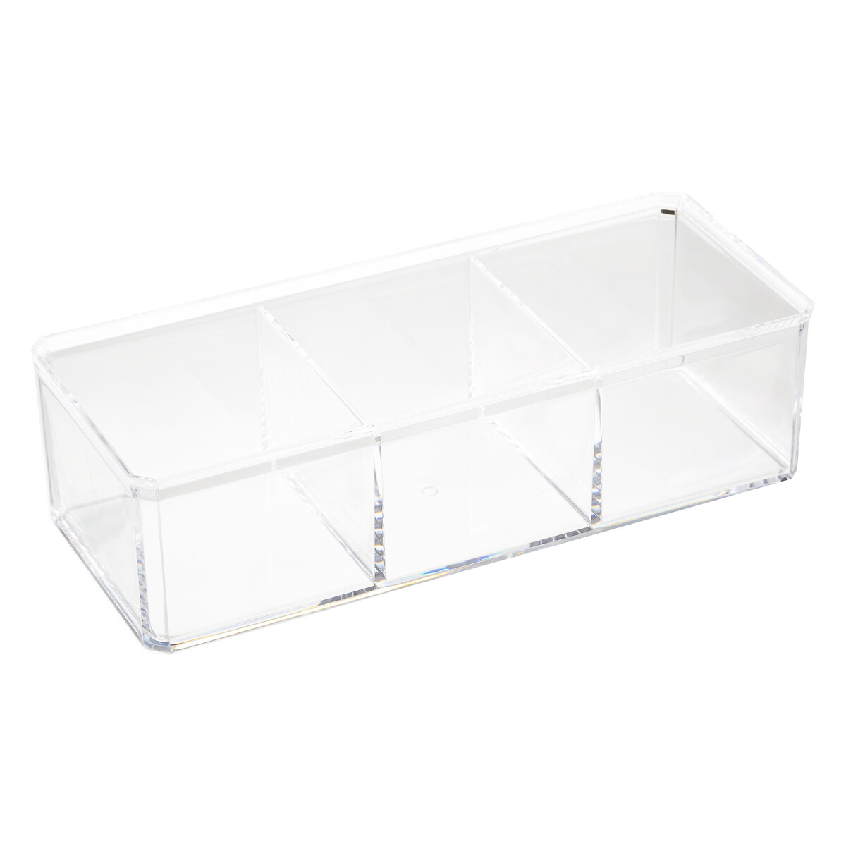 Boîte à cotons 3 compartiments, transparent Selena