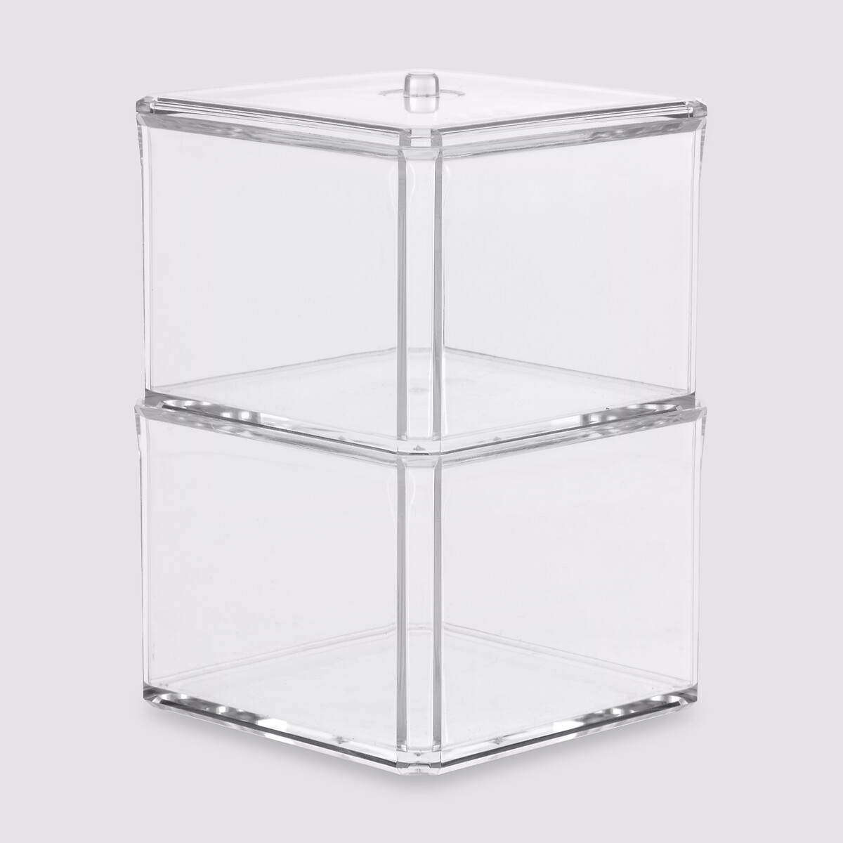 2 boîtes à cotons, transparent Selena