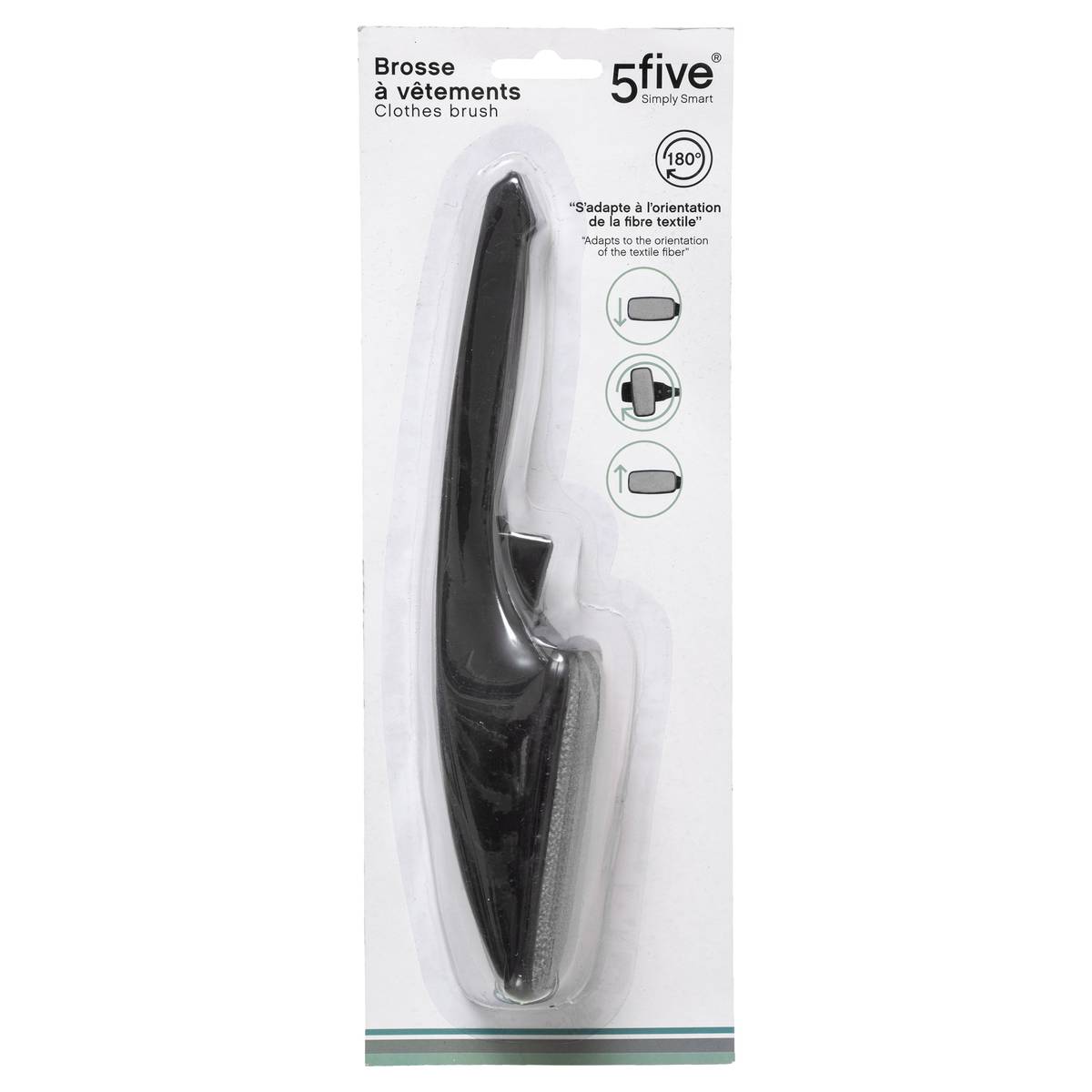 Brosse à vêtements rotative, noir 